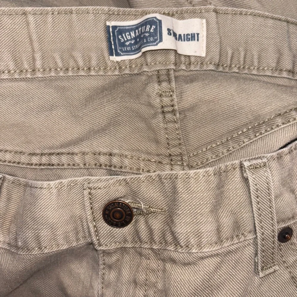 Signature Levi Strauss Men's Straight Leg‎ Tan Denim Pants Size 42x32